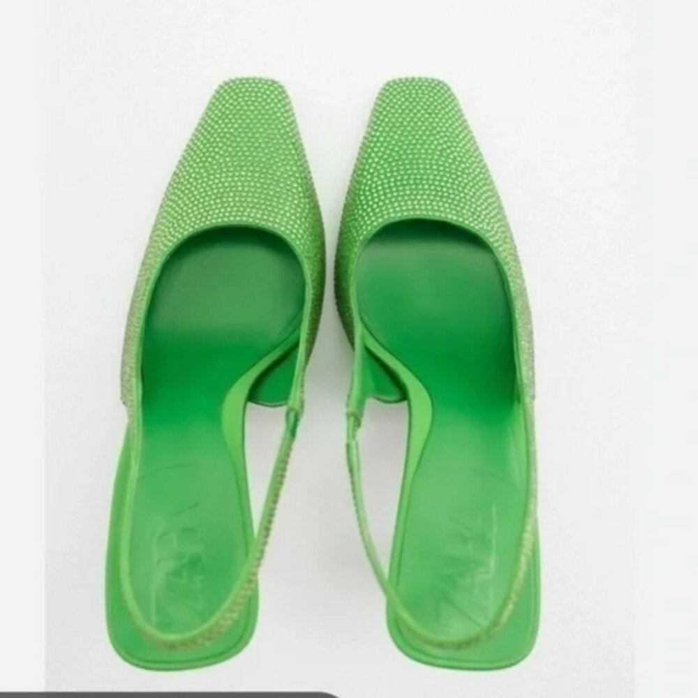 Zara Rhinestone Slingback Heels - Picture 3 of 6